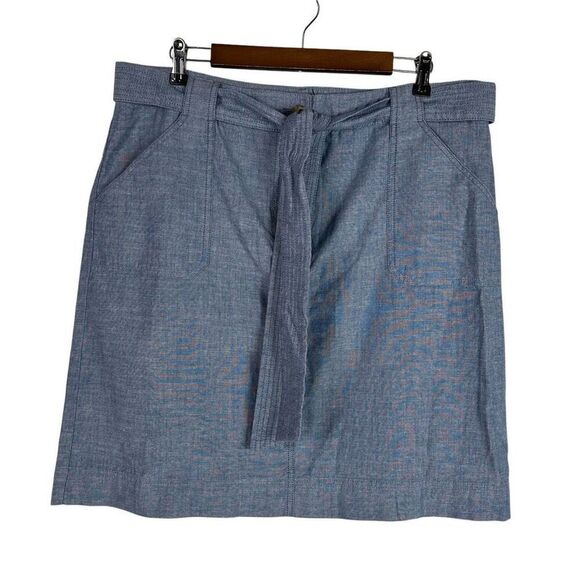 Talbots Tie Waist Utility Skirt size 16 Chambray - Picture 3 of 8